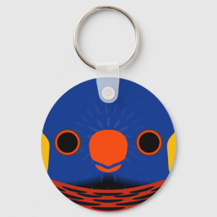 The face of a Coconut lorikeet Keychain