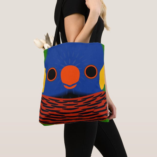 The face of a Coconut lorikeet Tote Bag (Close Up)