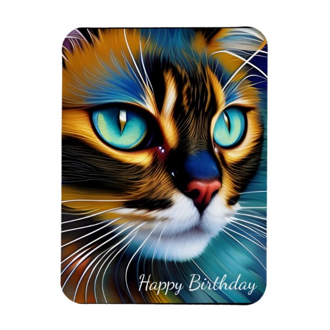 The Face of a cute Lynx point Siamese Birthday Magnet (Vertical)
