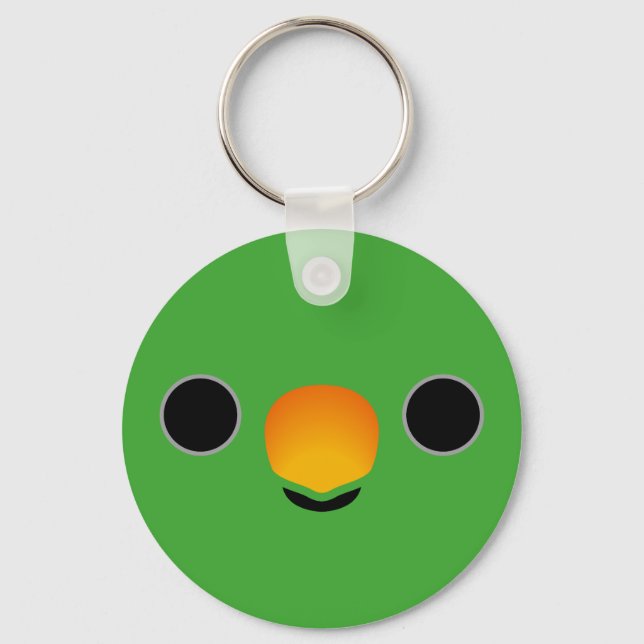 The face of a Eclectus Parrot (Male) Keychain (Front)