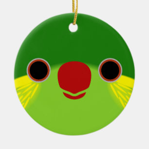 The face of a female Red-flanked lorikeet Ceramic Ornament