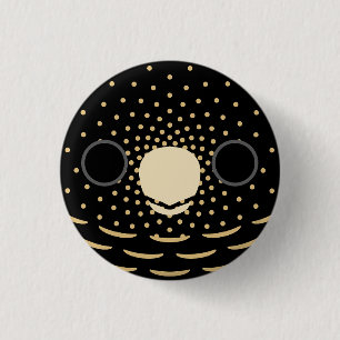 The face of a female Red-tailed Black Cockatoo 1 Inch Round Button