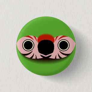 The face of a Great green macaw 1 Inch Round Button