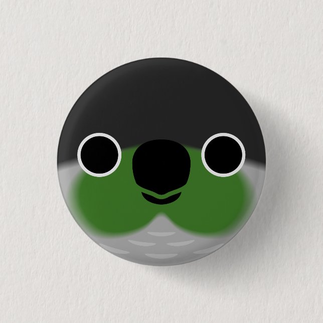 The face of a Green-cheeked parakeet 1 Inch Round Button (Front)