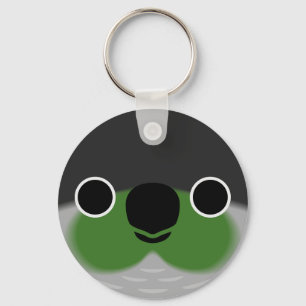 The face of a Green-cheeked parakeet Keychain