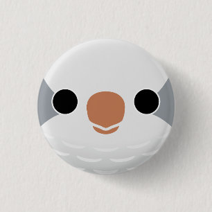 The face of a Grey Monk Parakeet 1 Inch Round Button