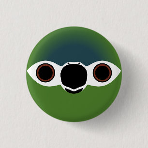 The face of a Hahn's Macaw 1 Inch Round Button