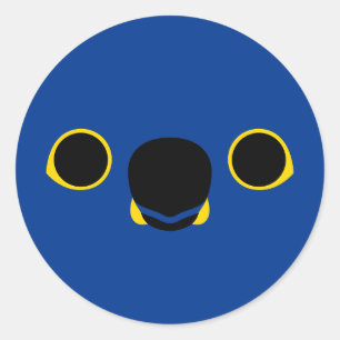 The face of a Hyacinth macaw Classic Round Sticker