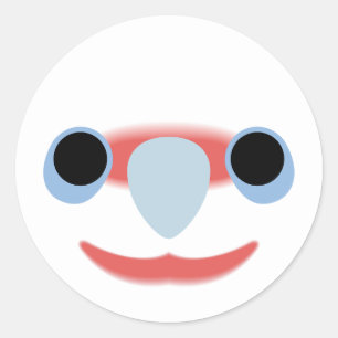 The face of a Long-billed corella Classic Round Sticker
