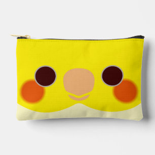 The face of a lutino cockatiel accessory pouch