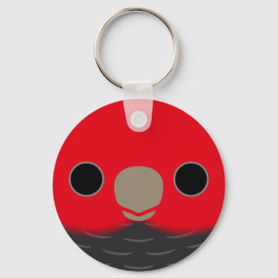 The face of a male Gang-gang cockatoo Keychain