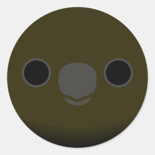 The face of a male Glossy black cockatoo Classic Round Sticker
