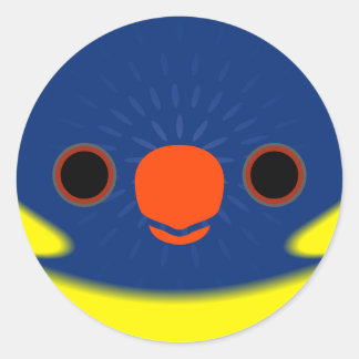 The face of a Marigold lorikeet Classic Round Sticker