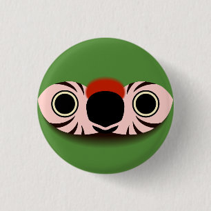 The face of a Military macaw 1 Inch Round Button