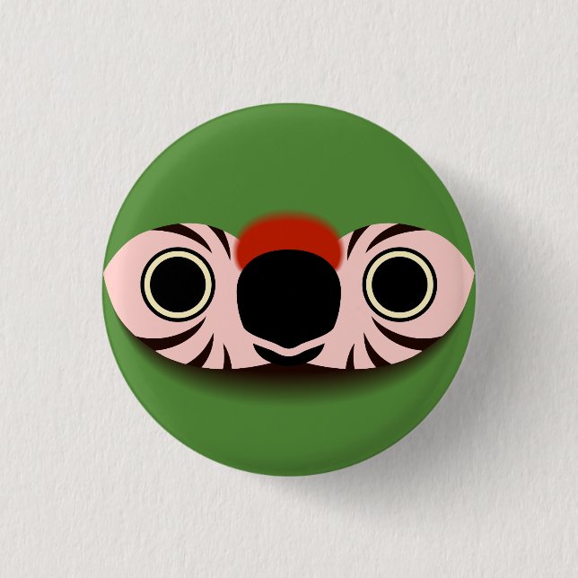 The face of a Military macaw 1 Inch Round Button (Front)