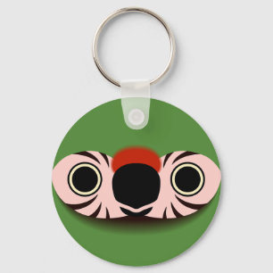 The face of a Military macaw Keychain