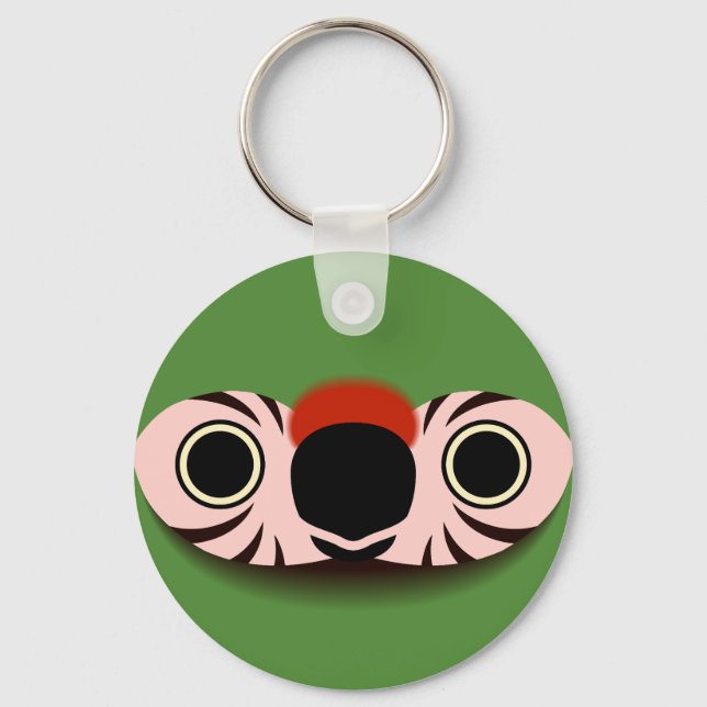 The face of a Military macaw Keychain (Front)