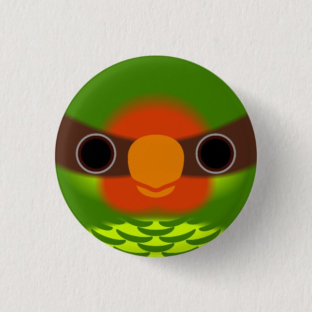 The face of a Mindanao lorikeet 1 Inch Round Button (Front)