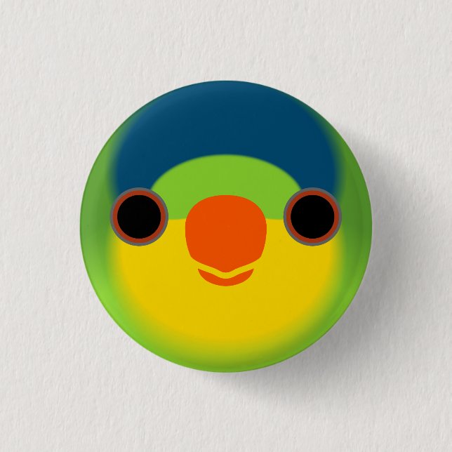 The face of a New Caledonian lorikeet 1 Inch Round Button (Front)