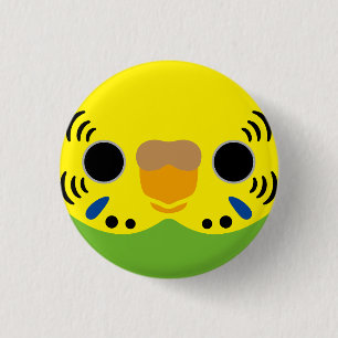 The face of a normal female budgie 1 inch round button