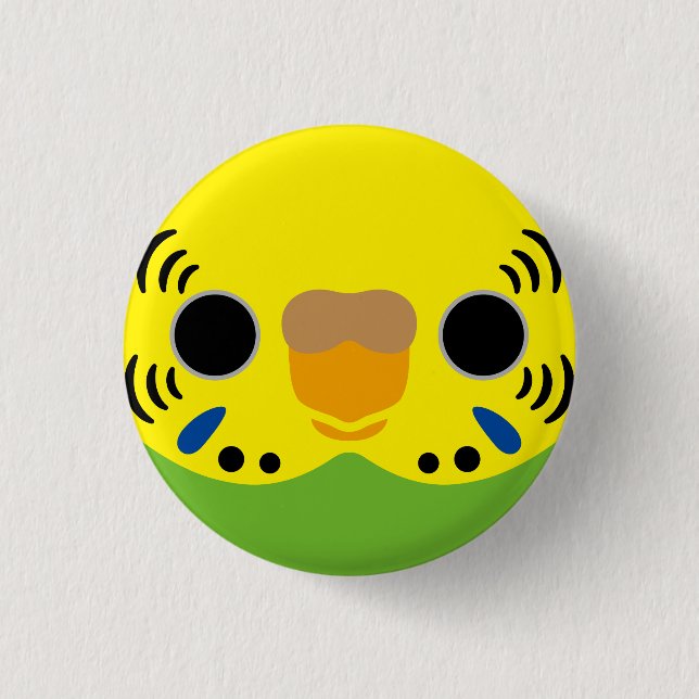 The face of a normal female budgie 1 inch round button (Front)