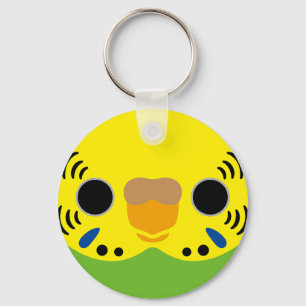 The face of a normal female budgie keychain