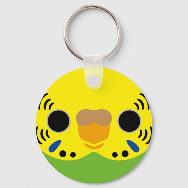 The face of a normal female budgie keychain (Front)