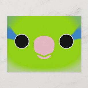 The face of a normal male Pacific parrotlet Holiday Postcard