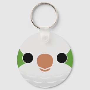 The face of a Normal Monk Parakeet Keychain