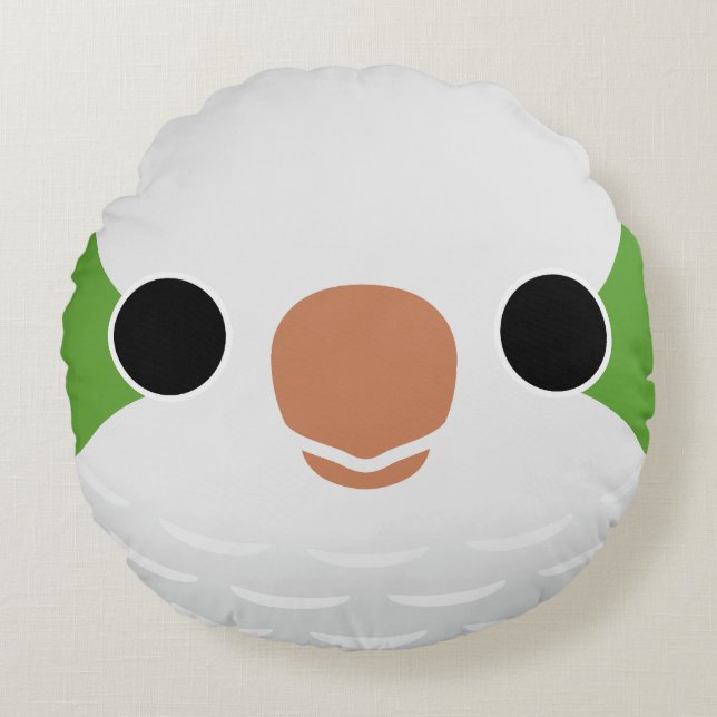The face of a Normal Monk Parakeet Round Pillow (Front)