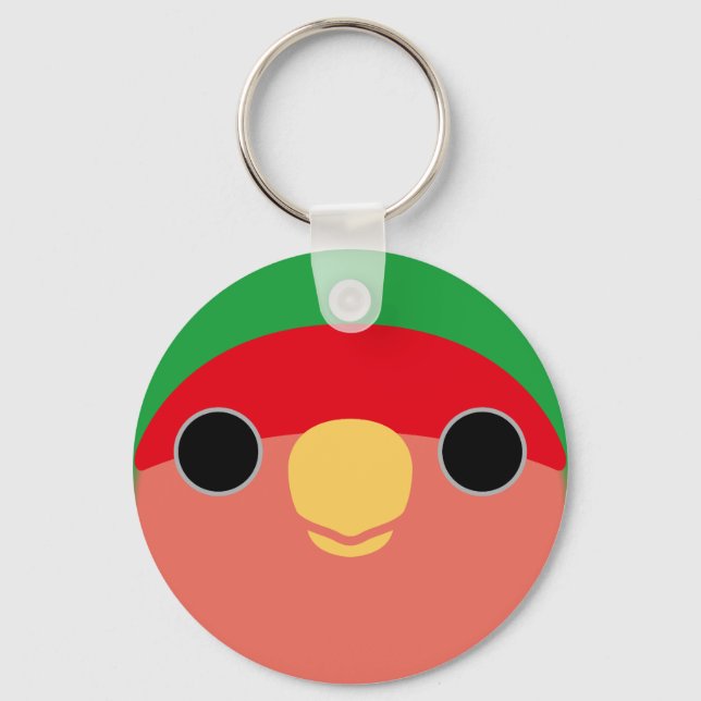 The face of a normal peach-faced lovebird keychain (Front)