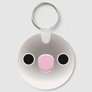 The face of a Pastel blue masked lovebird Keychain