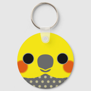 The face of a Pearl male cockatiel Keychain