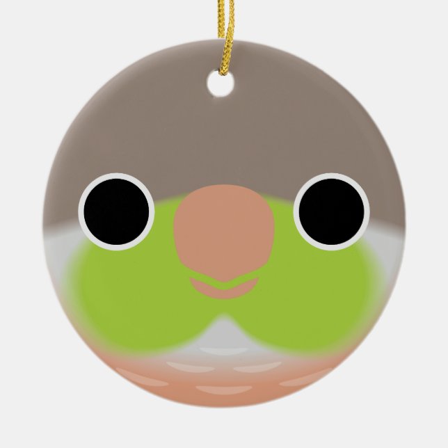 The face of a Pineapple Green-cheeked parakeet Ceramic Ornament (Front)