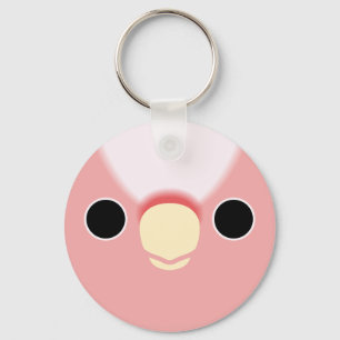 The face of a Pink Cockatoo Keychain