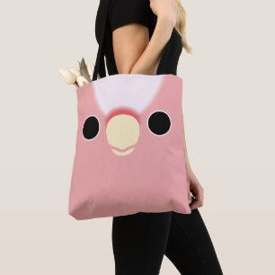 The face of a Pink Cockatoo Tote Bag