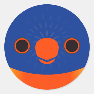 The face of a Rainbow Lorikeet Classic Round Sticker