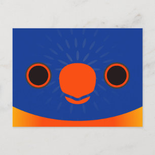 The face of a Rainbow Lorikeet Holiday Postcard
