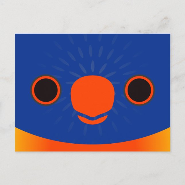 The face of a Rainbow Lorikeet Holiday Postcard (Front)