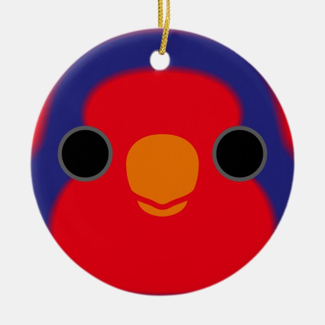 The face of a Red-and-blue Lory Ceramic Ornament (Front)