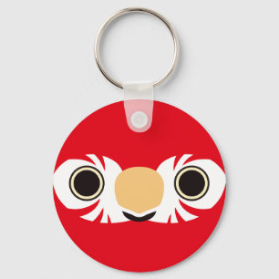 The face of a Red-and-green macaw Keychain