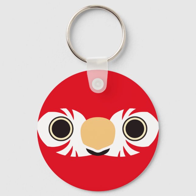 The face of a Red-and-green macaw Keychain (Front)