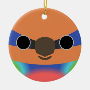 The face of a Red-breasted pygmy parrot Ceramic Ornament