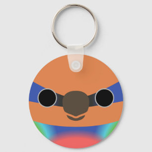 The face of a Red-breasted pygmy parrot Keychain