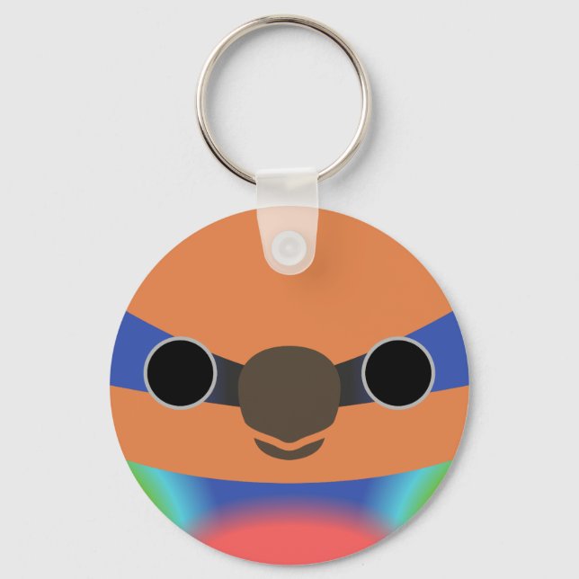 The face of a Red-breasted pygmy parrot Keychain (Front)