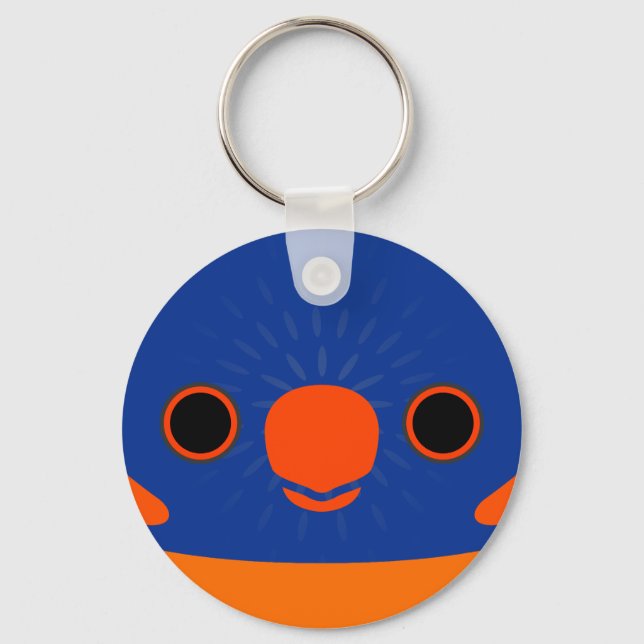 The face of a Red-collared lorikeet Keychain (Front)