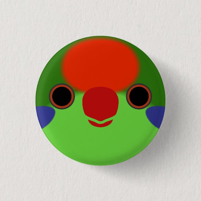 The face of a Red-fronted lorikeet 1 Inch Round Button (Front)