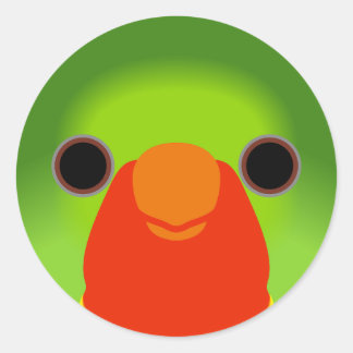 The face of a Red-throated lorikeet Classic Round Sticker