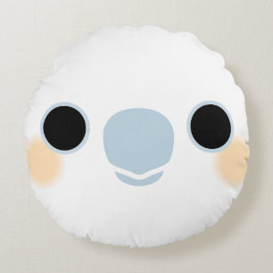 The face of a Red-vented cockatoo Round Pillow