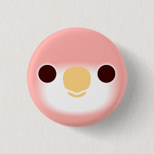 The face of a Rubino Bourke's parrot 1 Inch Round Button